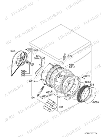 Взрыв-схема стиральной машины Electrolux EWF8251SXM - Схема узла Functional parts 267